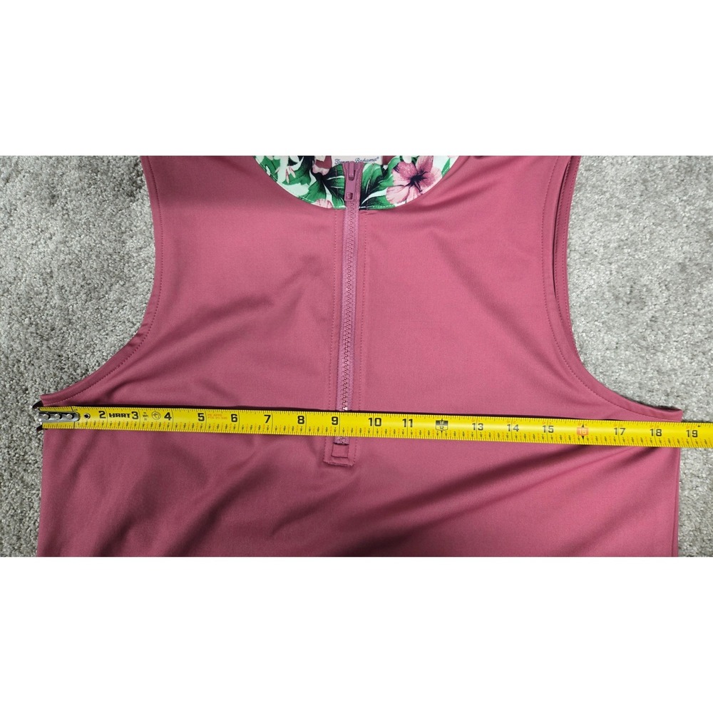 Tommy Bahama Golf Sleeveless Quarter Zip Floral Collar Dress Pink Women's Size L - Picture 5 of 8